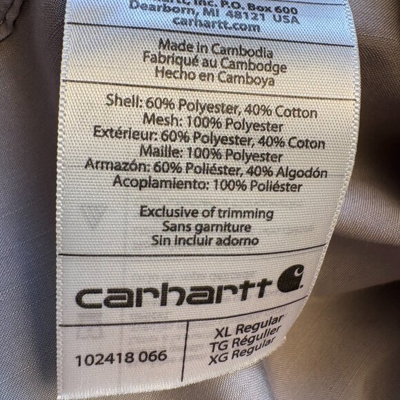 Carhartt Force Work Shirt AVISTA Logo Gray Men's XL - Picture 8 of 8